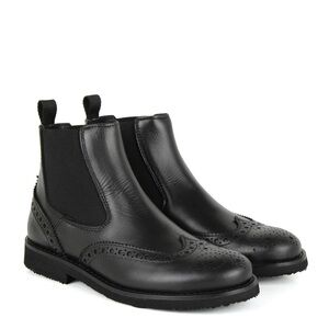 Gallicci Classic Black Leather Chelsea Boots